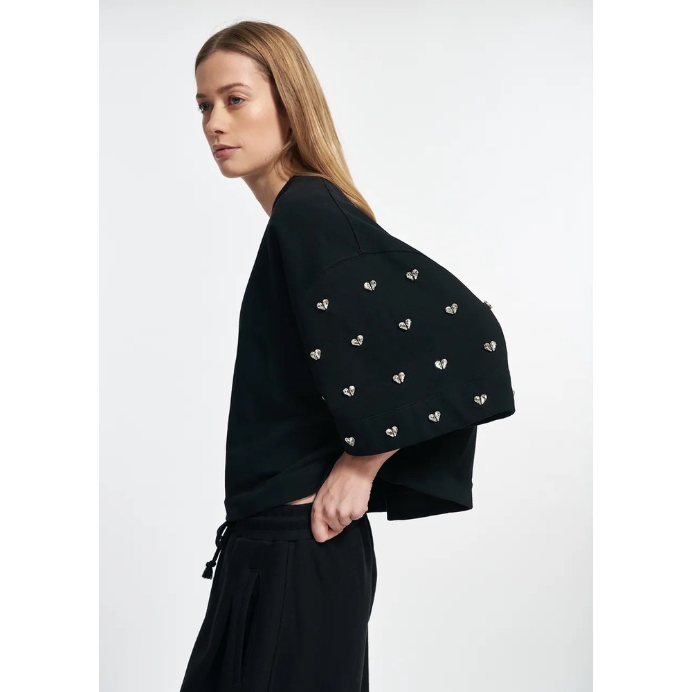 Essentiel Antwerp Etui Heart Sweatshirt Black Size 2 (US 6) Excellent $225